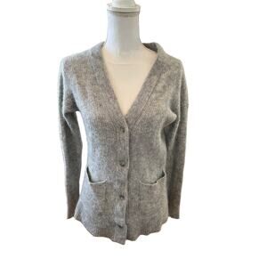 Vineyard Vines Alpaca Collegiate Cardigan Sweater Light Gray S